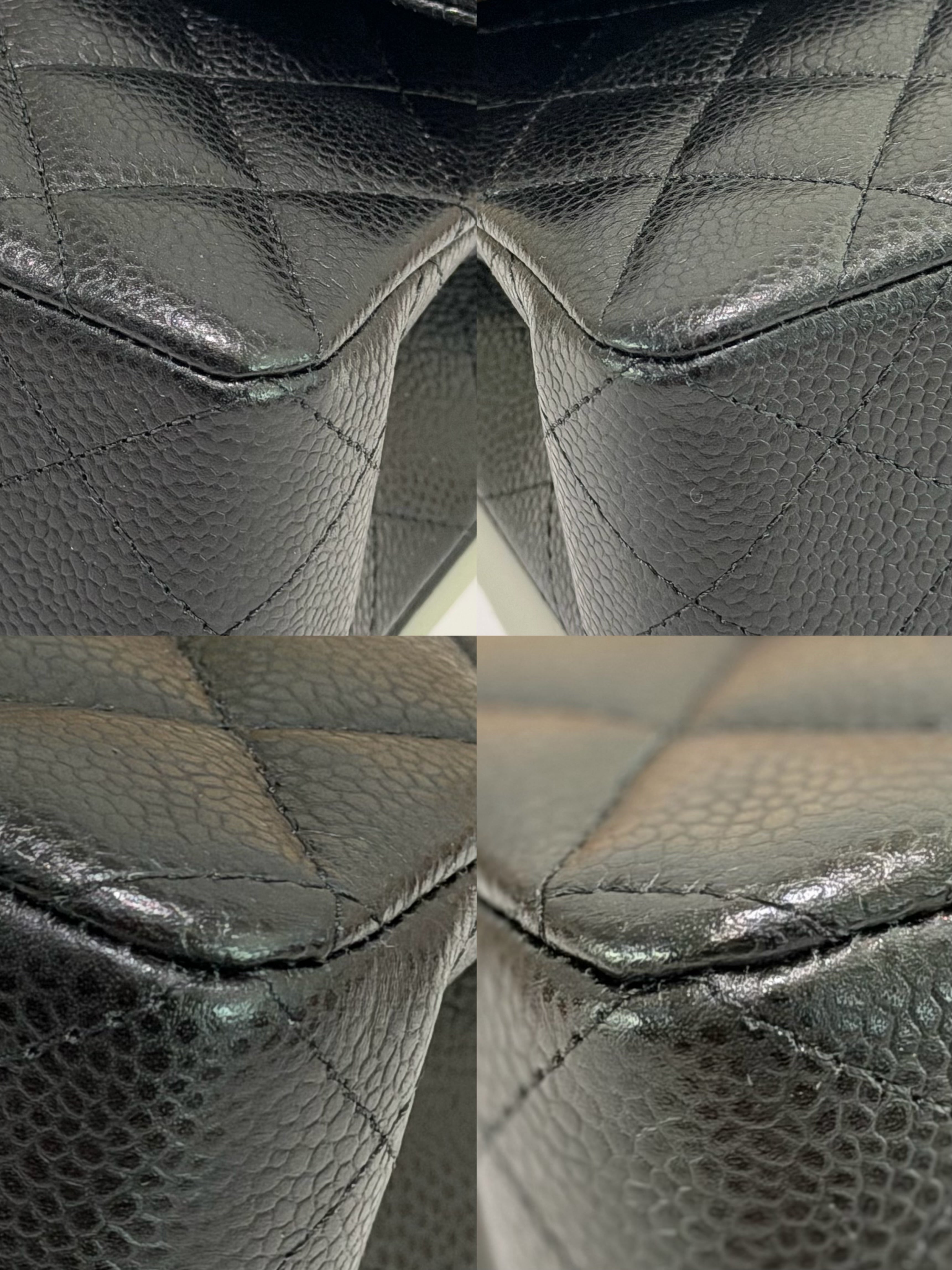 Chanel CF Small Black Silver Caviar Leather WOC Chip Version