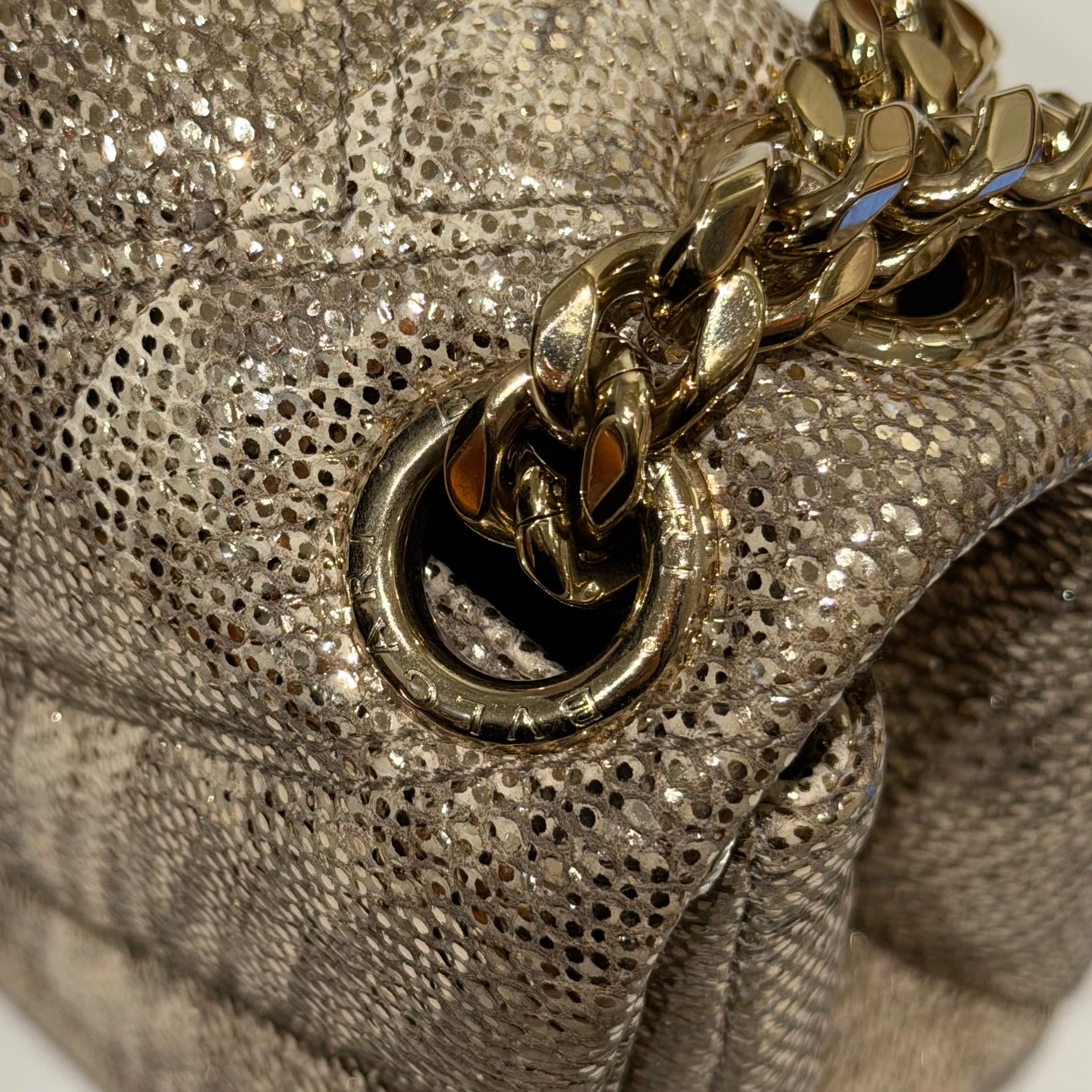 Bvlgari Serpenti Cabochon Black Pearl Stingray & Watersnake Crossbody Bag