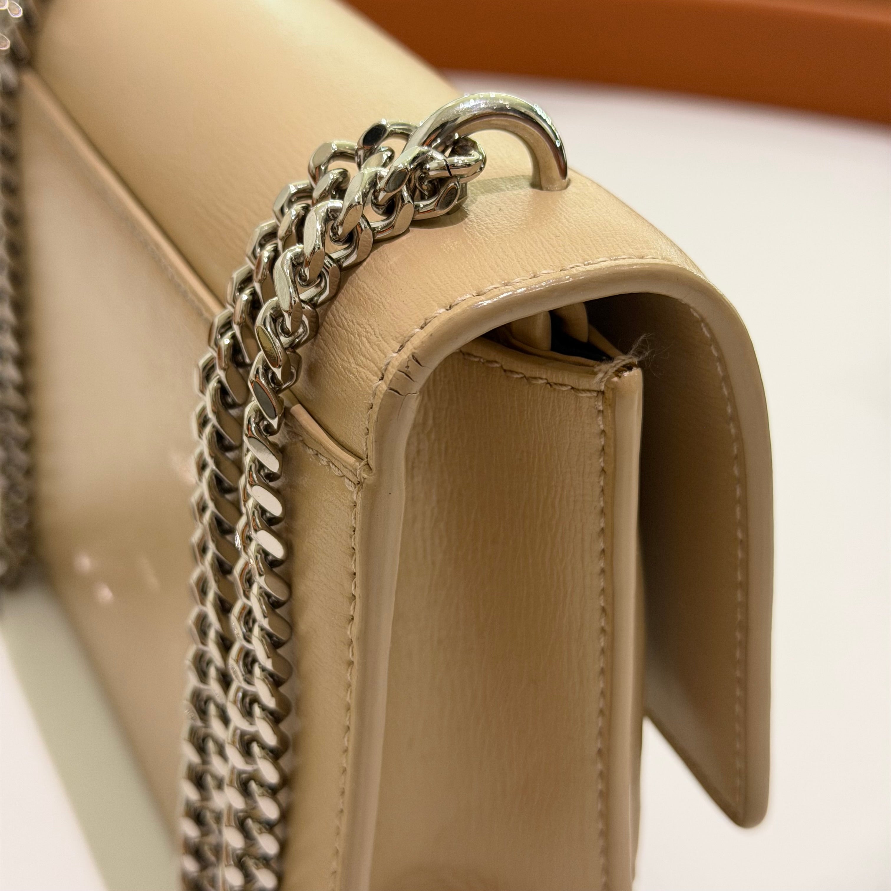Saint Laurent Sunset Mini Chain Bag Beige