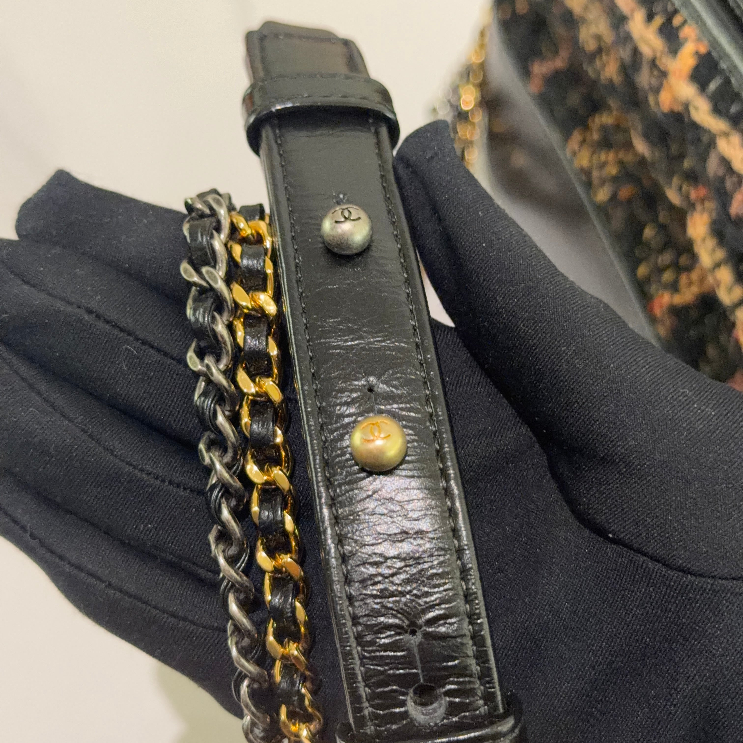 Chanel Gabrielle Large Hobo Bag Black Tweed & Leather