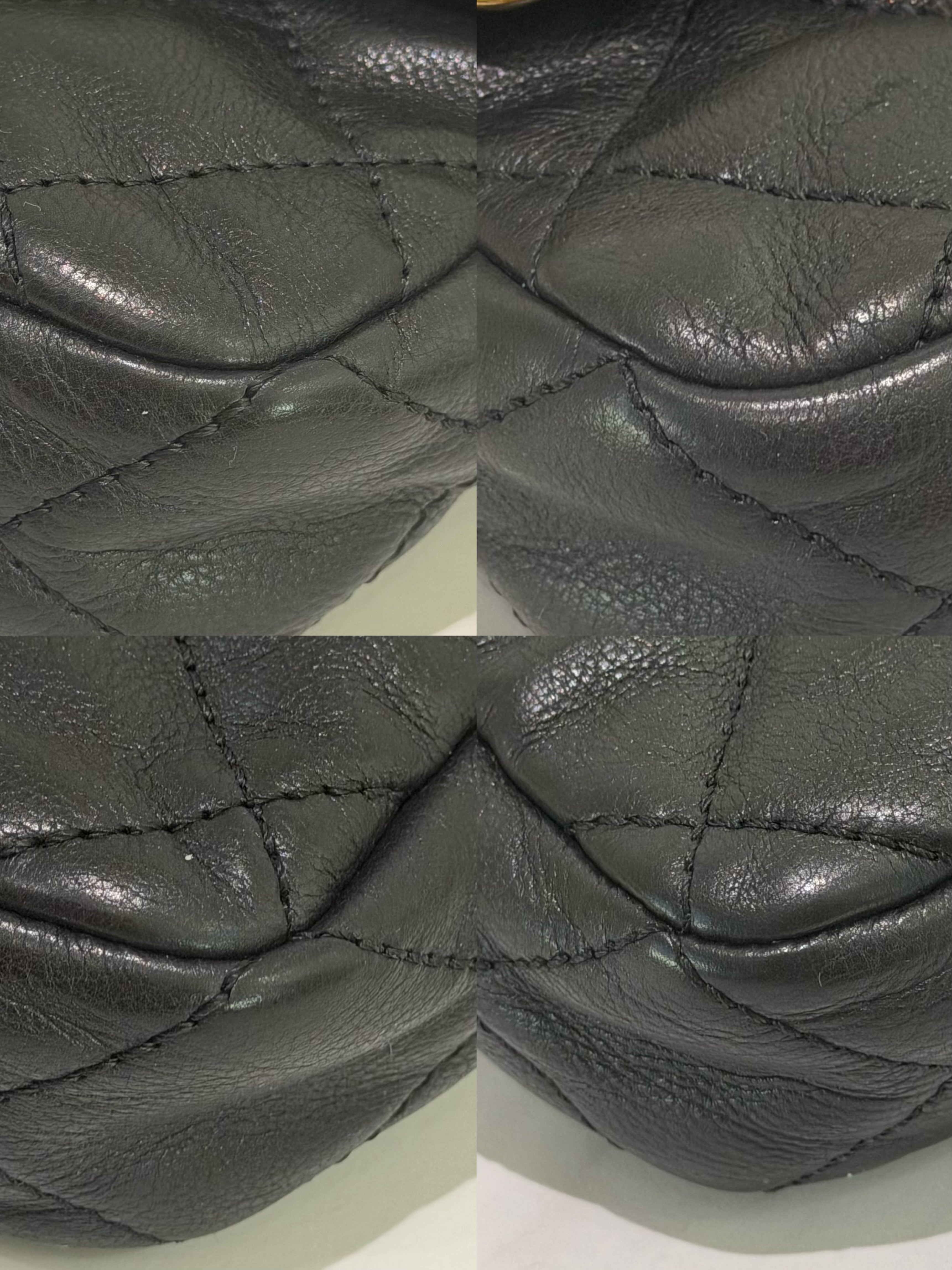 CHANEL CF Black Lambskin Shoulder Bag with Gold Trim