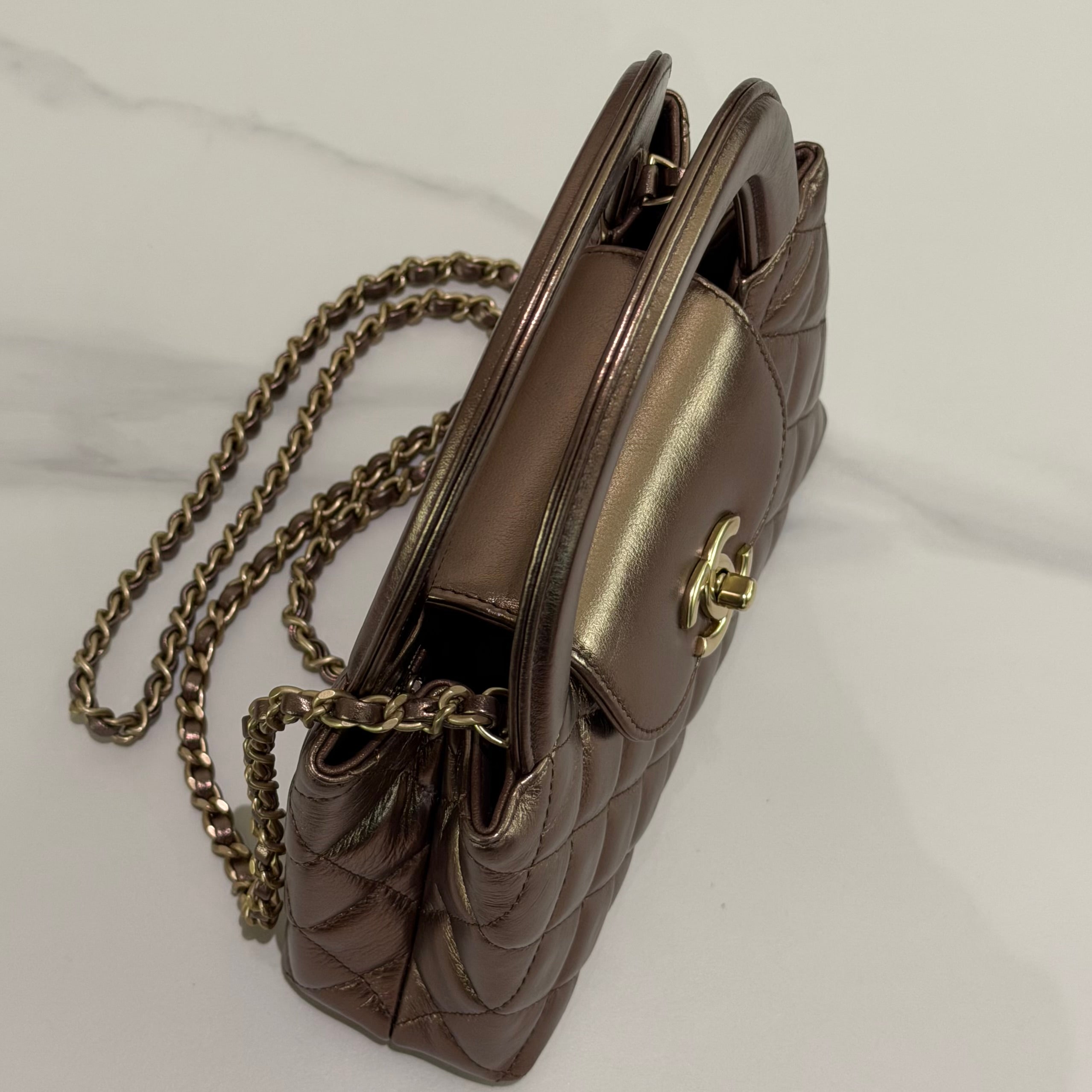 Chanel 25A Kelly Pearl Light Brown (Chip Model)