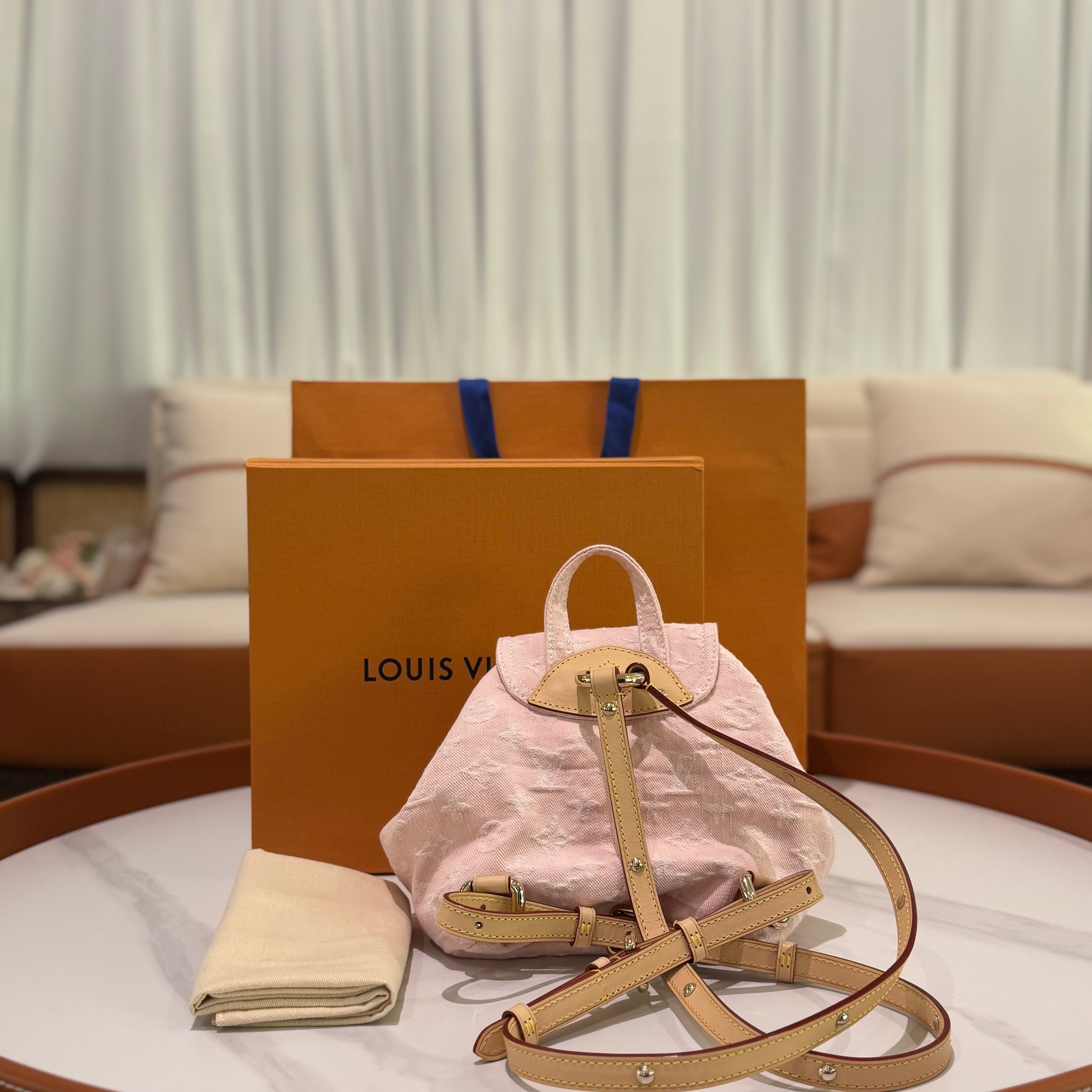 LOUIS VUITTON VENICE BACKPACK CHERRY BLOSSOM PINK DENIM