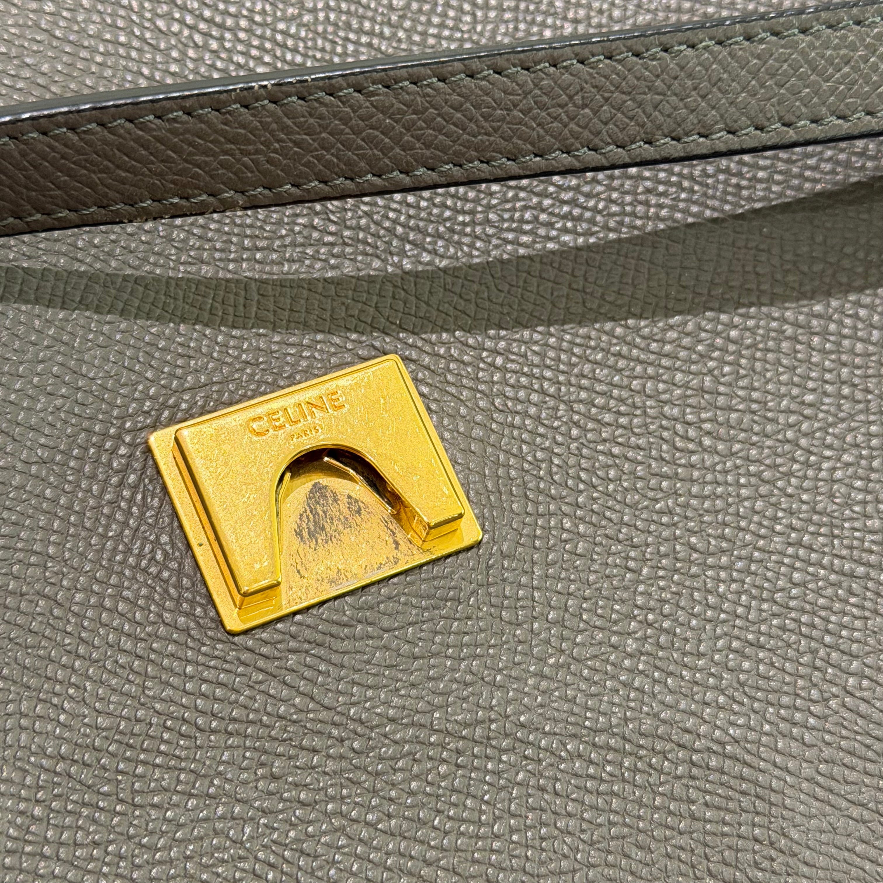 CELINE MICRO LUGGAGE HANDBAG GREY CALFSKIN LEATHER