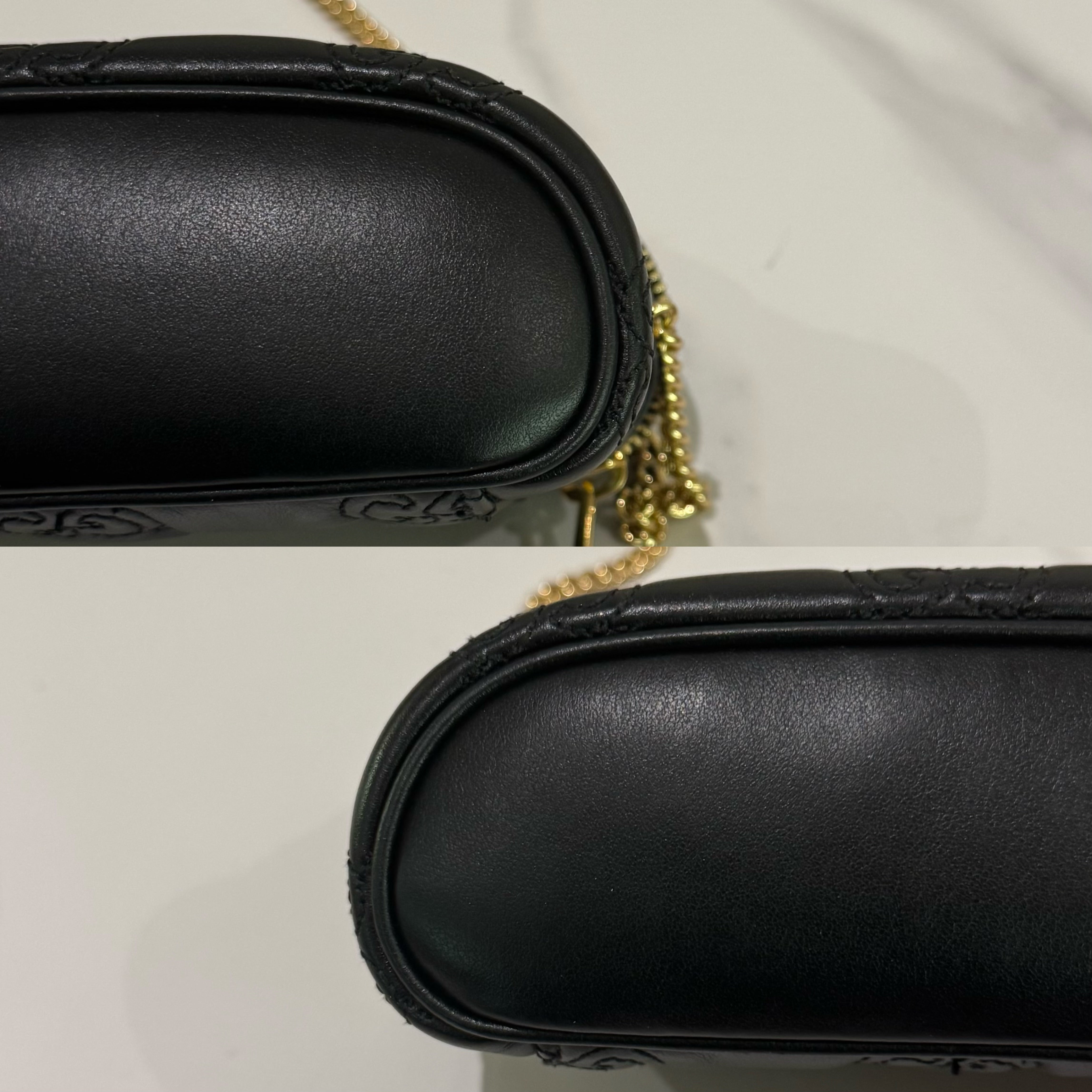 GUCCI GG MATELASSÉ BLACK MINI COSMETIC CASE