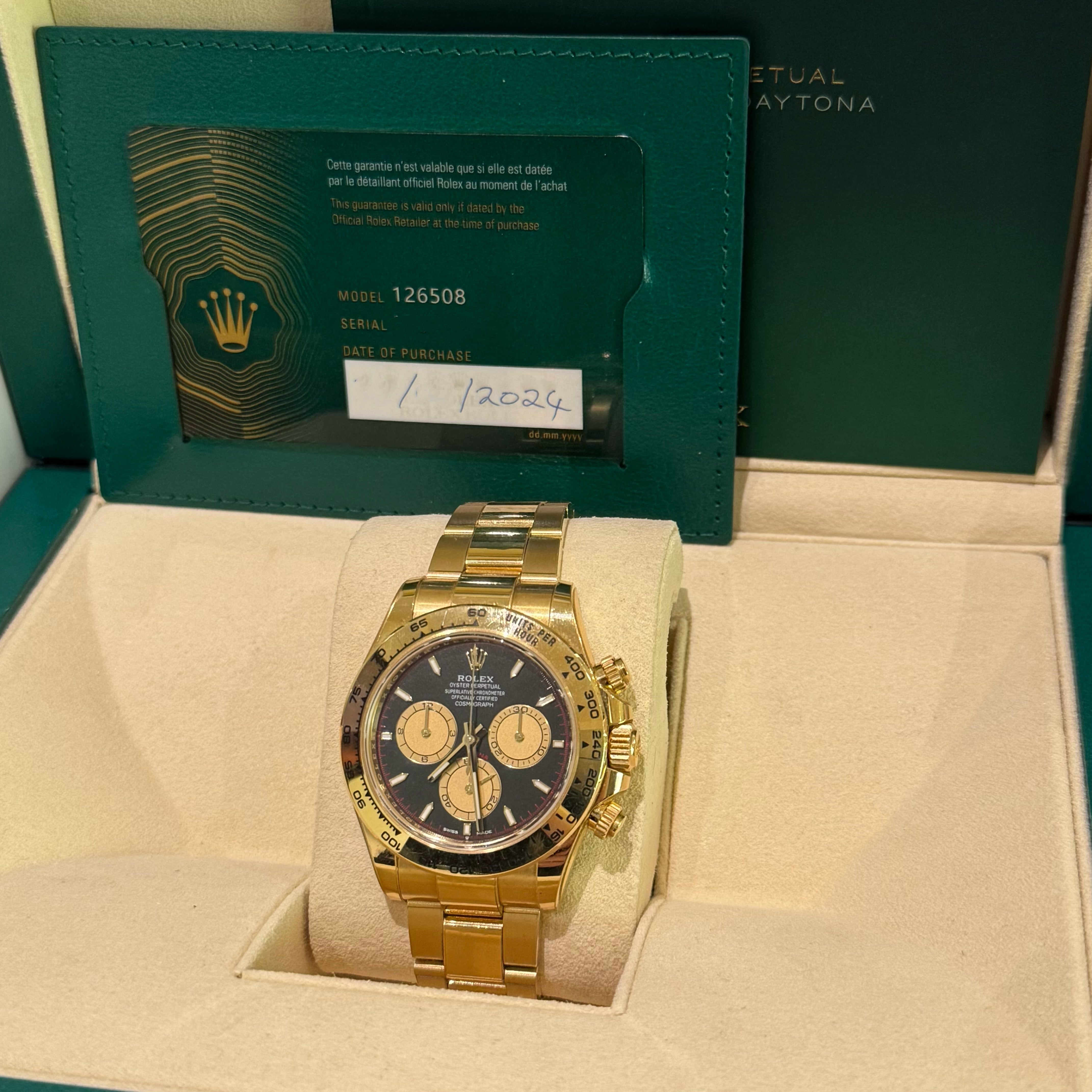 ROLEX DAYTONA 126508 YELLOW GOLD