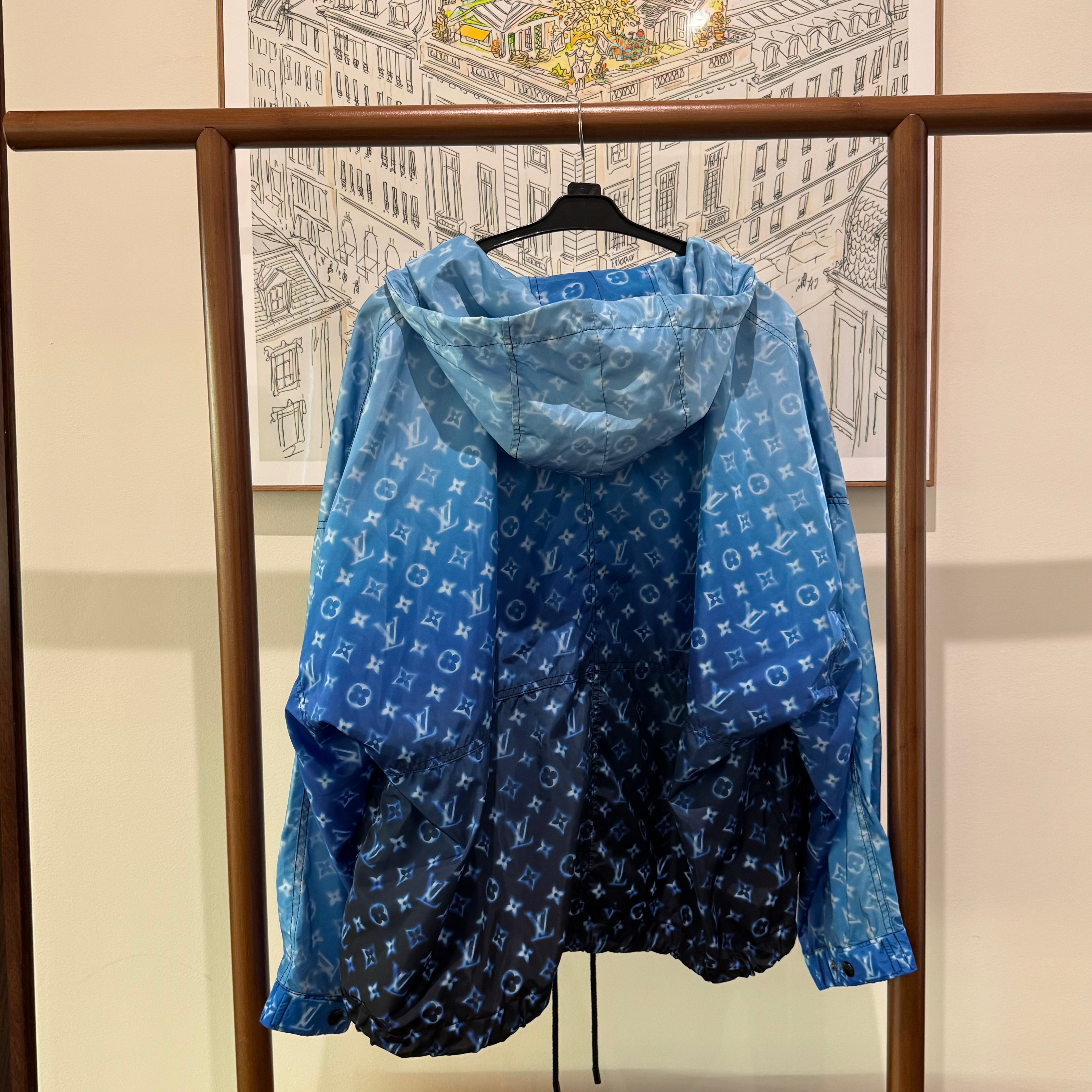 LOUIS VUITTON WATER-REPELLENT NYLON PRINT HOODED COAT