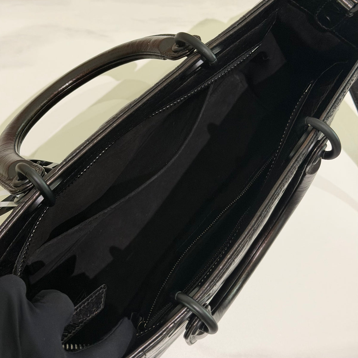 Dior Lady D-Sire Medium Black Macrocannage Crinkled Calfskin Bag | DIOR