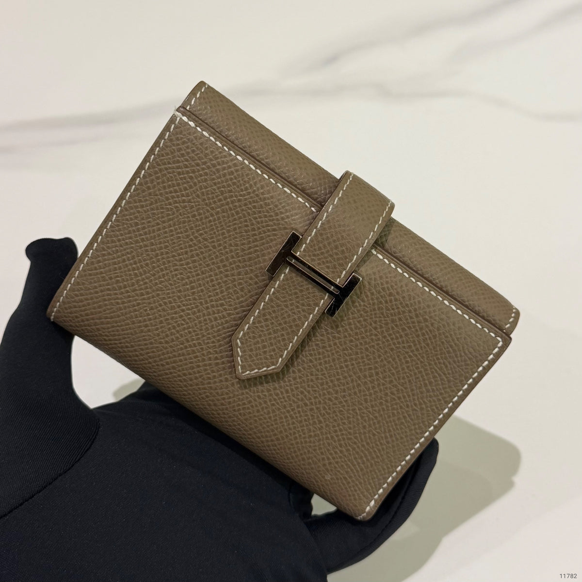 Hermes Bearn Short Wallet Grey Palladium Hardware (Stamp B) | HERMES