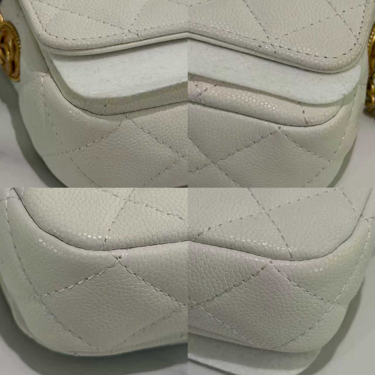 Chanel 22A Coin Baguette Bag Grained Calfskin with Chain (Chip Model)