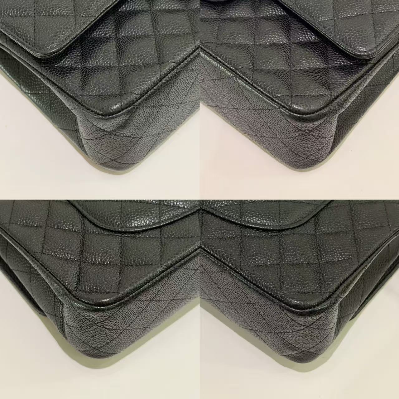 Chanel Classic Flap Medium Black Caviar Leather with Gold Hardware (Authenticity Card Version)