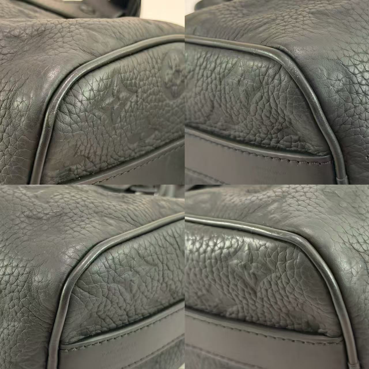 Louis Vuitton Keepall 25 Black Monogram Embossed Leather