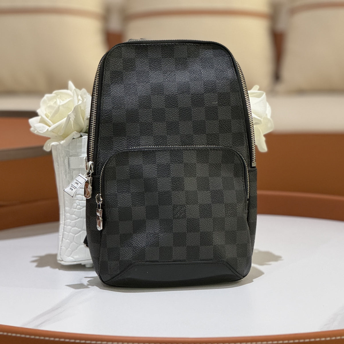 LOUIS VUITTON AVENUE BLACK CHECKERED BACKPACK
